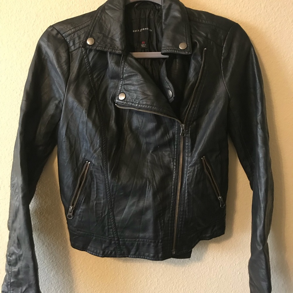Rock and Republic Black Faux Leather Jacket